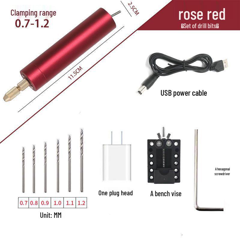 Mini Handheld Electric Drill & Grinder - Low Power Tool for Precision Hole Punching