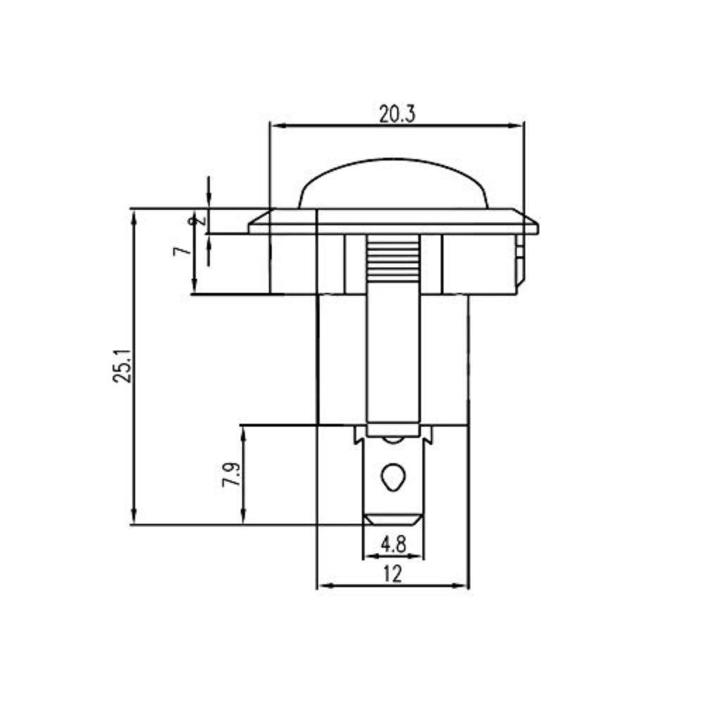 5 X Car Switch/Rocker Switch/On/Off/1-0/Dc 12V/24V Ac 10A/125V 6A/250V Spst/Snap-In Mounting Diameter 20 Mm Bore Lockable/Car Van Yacht Boat