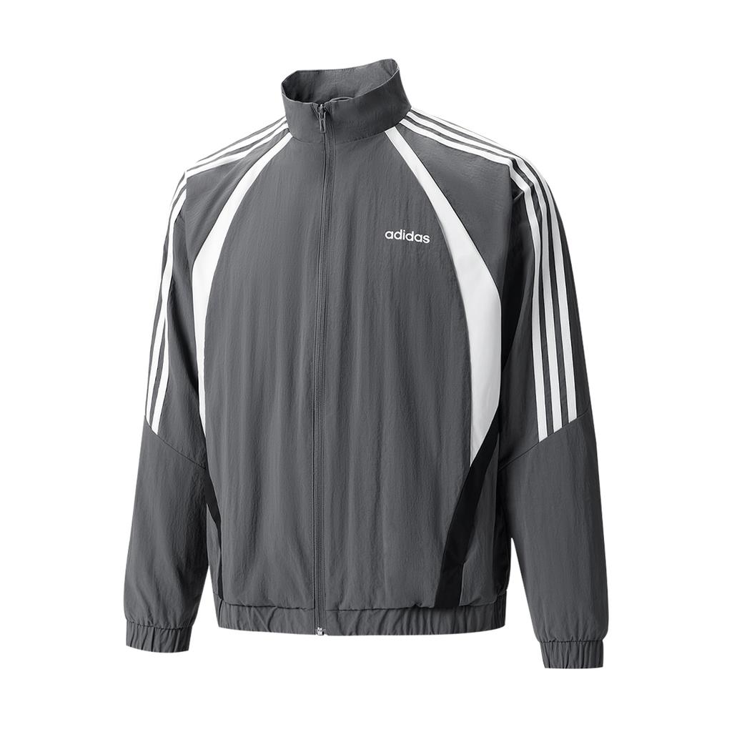 Men's Adidas Jackets Men's Dark Gray Stand Collar Moderate