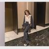 Women's Autumn Fashion Slim-Fit Sweatshirt & Wide-Leg Pants Two-Piece Set