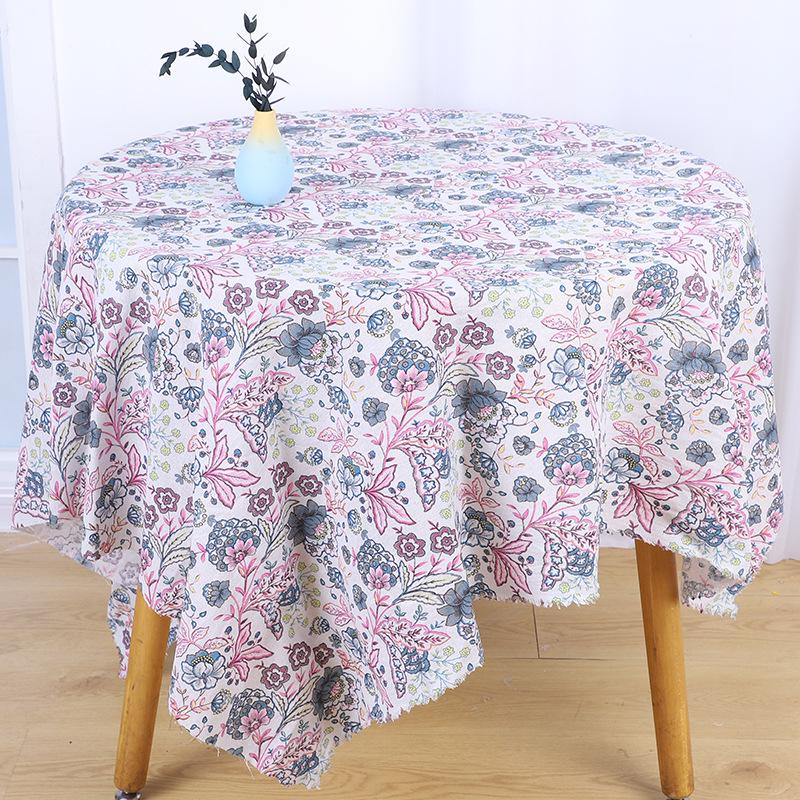 Floral Linen-Style Cotton Fabric for Clothes, Lining, Sofa, Tablecloth, Curtain, and Pillowcase