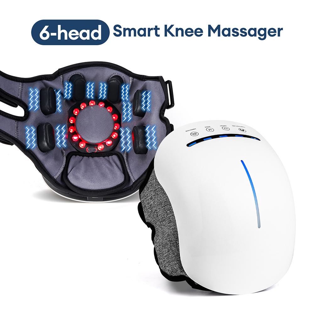 6-Head Electric Smart Knee Massager Vibration Air Pressure Kneading Hot Compress Knee Massage Machine Wireless Knee Masajeador