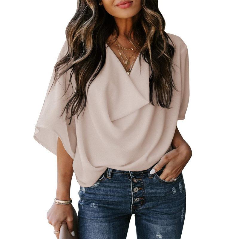 Chiffon Shirt Loose V-neck Casual Top