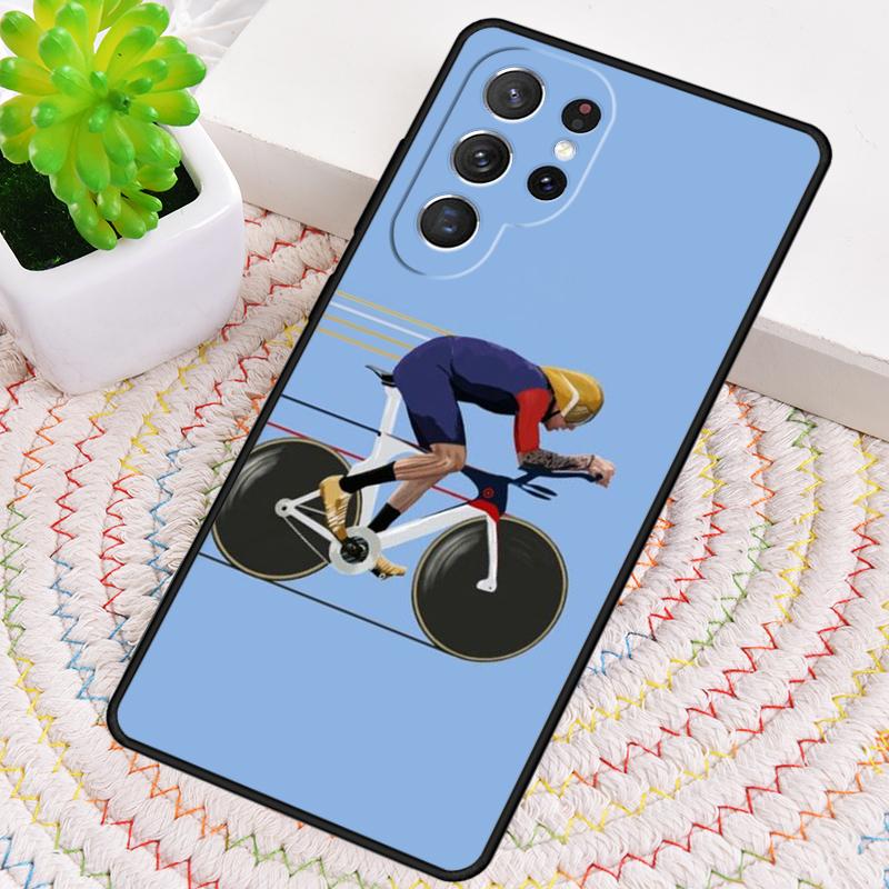Mountainbike Wielrennen kunst Siliconen Telefoonhoesje Voor Samsung Galaxy note 10 pro S26 S25 S24 S23 S22 S21 Plus S25Ultra Capa Cover
