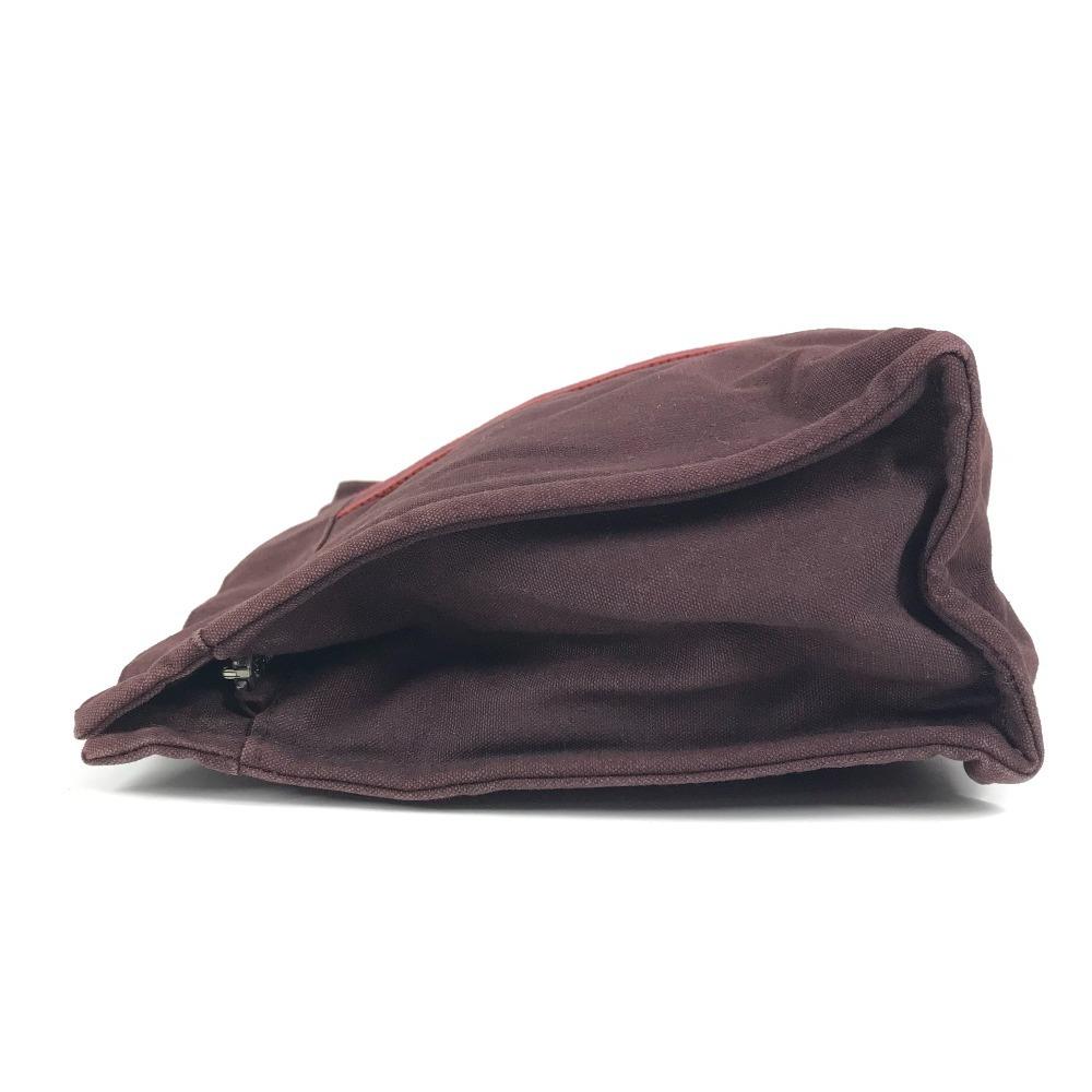 Hermes Fourre Tout Bag Pouch Bag Clutch Bag Cotton Wine-red
