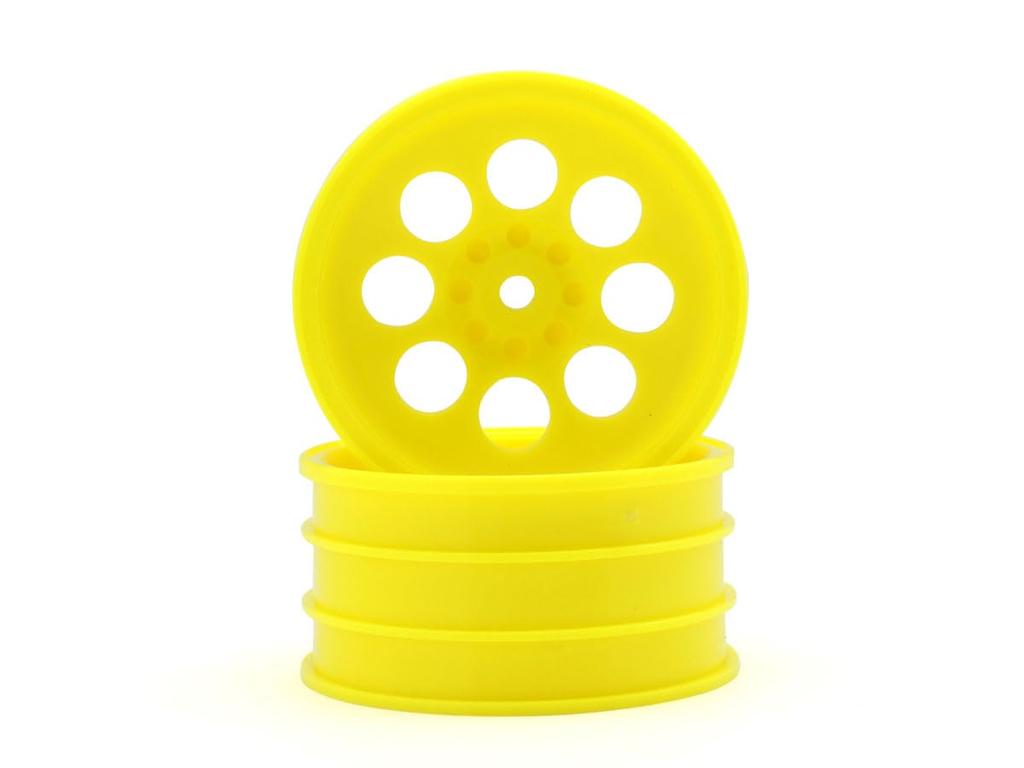 Kyosho Optima Mid 8-Hole Wheels, 50mm (Front, Yellow, 2-Pack) OTH249Y