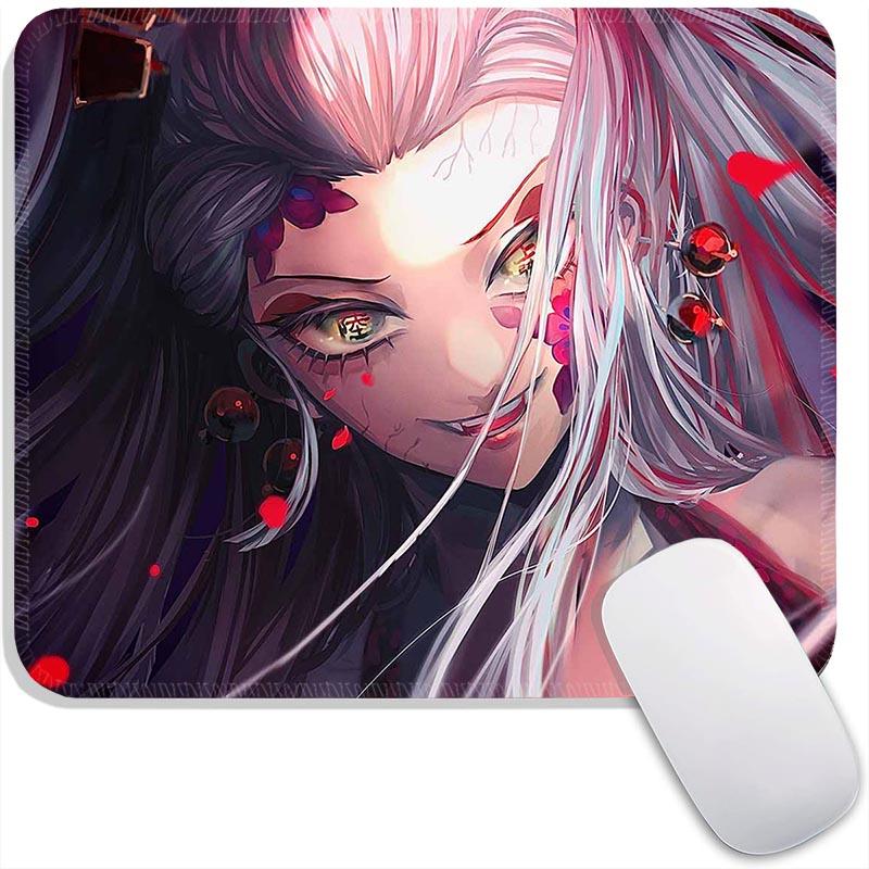 Small Mouse Pad Anime Demon Slayer Gamer Edge Stitched Standard Gaming Mousepad Travel Mouse Mat Non-Slip Office Mousemats