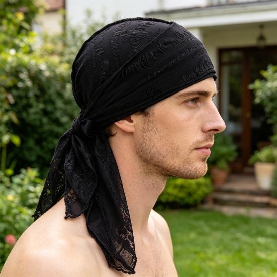 Cappello Pirata Traspirante, Fascia per la Testa Vintage con Strappi e Nastro Regolabile, Cappello Bandana in Tessuto Lavato Stile Streetwear per Uomini Donne