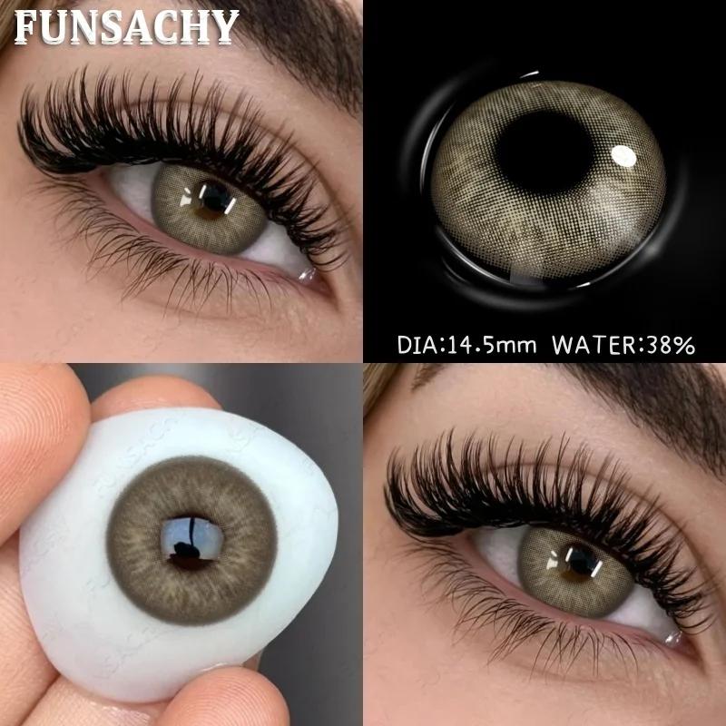 FUNSACHY 1 Paar Farbige Pupillen für Augen Große Augen Kontaktlinsen Jährlich Natürlich Braun Kosmetisch Grüne Augenfarbe Linse Graue Linse für Schönheit