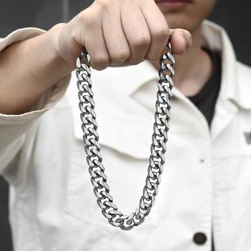 Collana Uomo HIJONES Con Ciondolo Skateboard, Acciaio Inossidabile, Stile Hip-hop Street