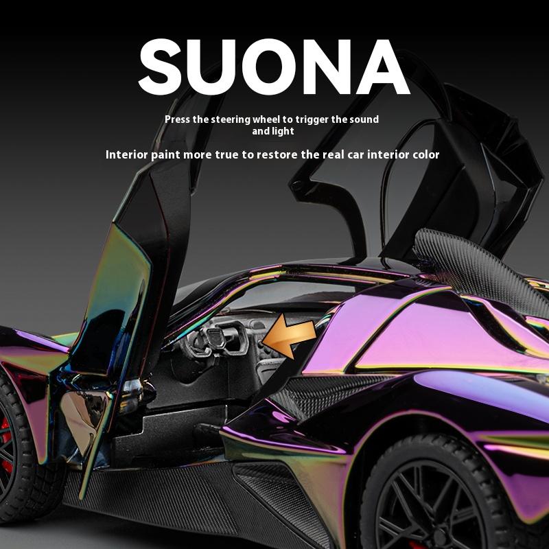 Simulation 1/24 Apollo EVO Plating Alloy Car Sound and Light Children's Toy Car Sports Car Model Collection Ornament Gift