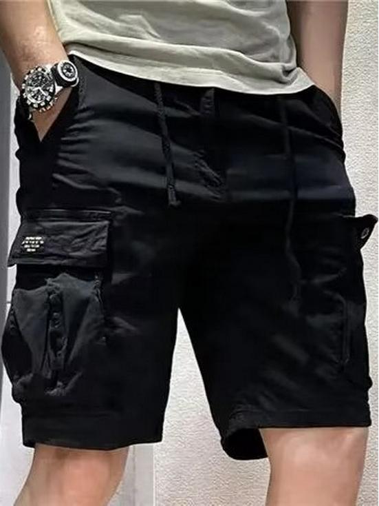 Pánske khaki americké retro viacvreckové šortky cargo - tenká bavlna, letný vrchný odev