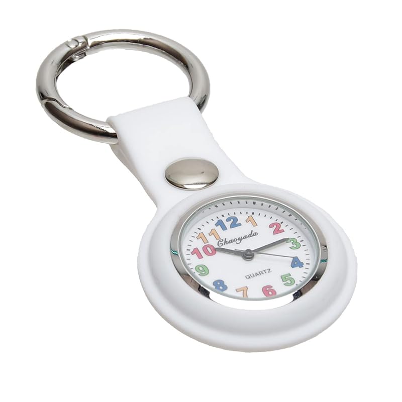

GoodsLand [ 7 colors ] pocket watch nurse watch kids key ring upside down clock boy girl GD-KIDSCLOCK-WH