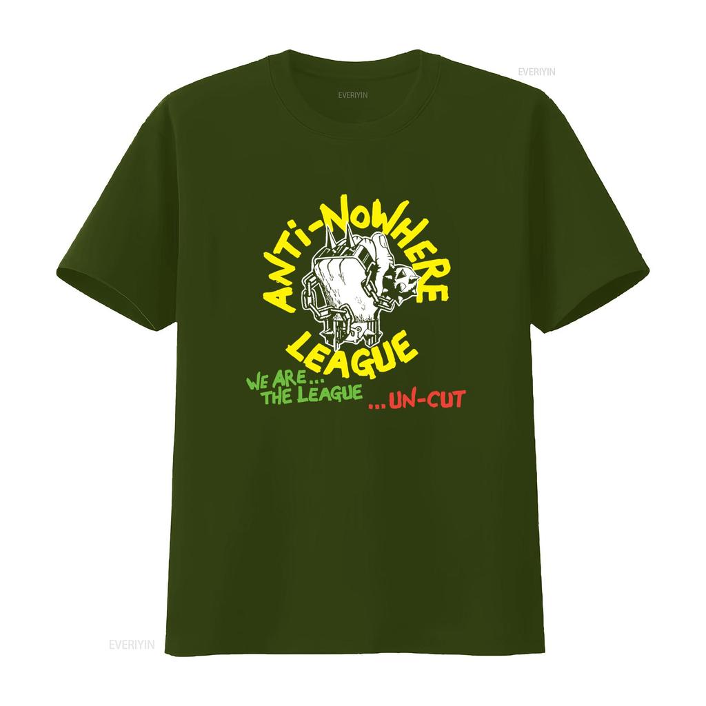 Anti Nowhere League Band Un Cut T shirt Punk Rock Style with Bold Design vintage Washed Comfortable Casual Stretched Slightly