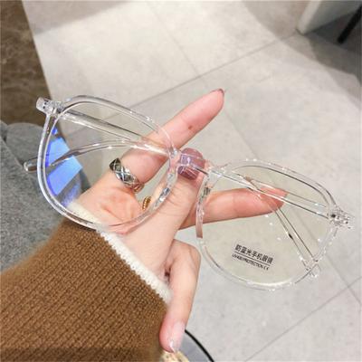 Large Frame Transparent Glasses Stylish Women's Image Eyeglasses Anti Blue Light Square Eyewear Computer Goggles Fake Glasses