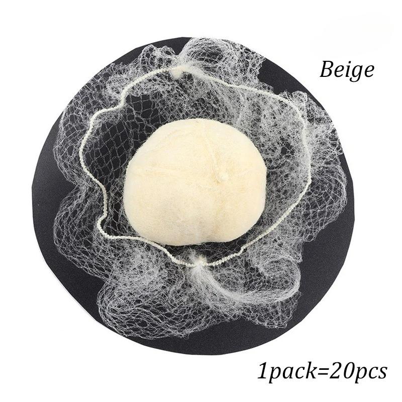 

20Pcs Durable Nylon Hair Net For Bun Hair Hair style Tool Black Beige Brown 5Mm Hair Net For Wigs Mesh Hair Styling Hairnets