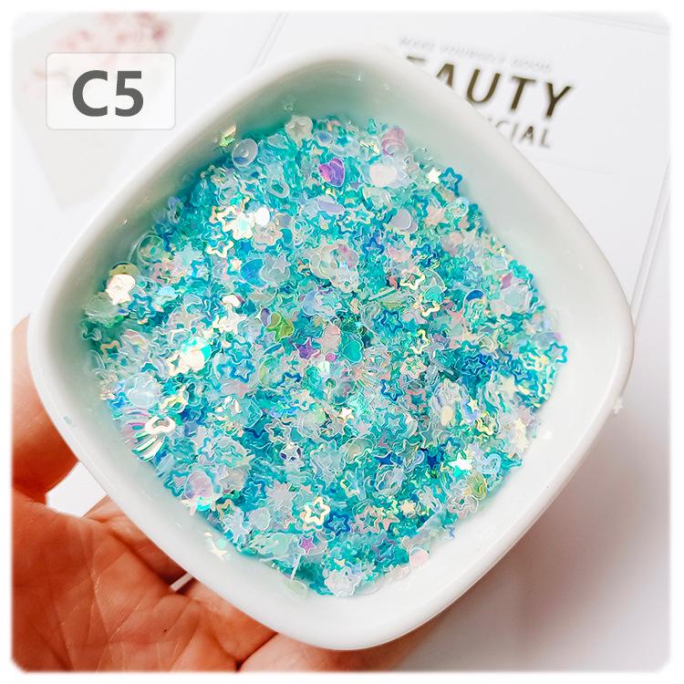 

YALEDUO Радужная блестящая фантазийная сумочка с нашивками в виде ракушки и звездного неба для девочек 20g/bag