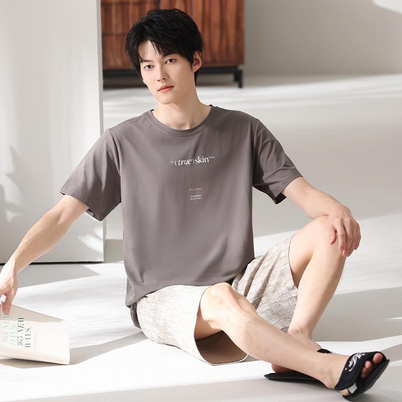 Men's Pajamas Summer Cool Modal Thin Short-sleeved Shorts 1011 New Soft Loungewear Set