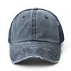 Baseball Cap Ponytail Hat Women Mesh Summer Cap Distressed feded soft top Sun hats female