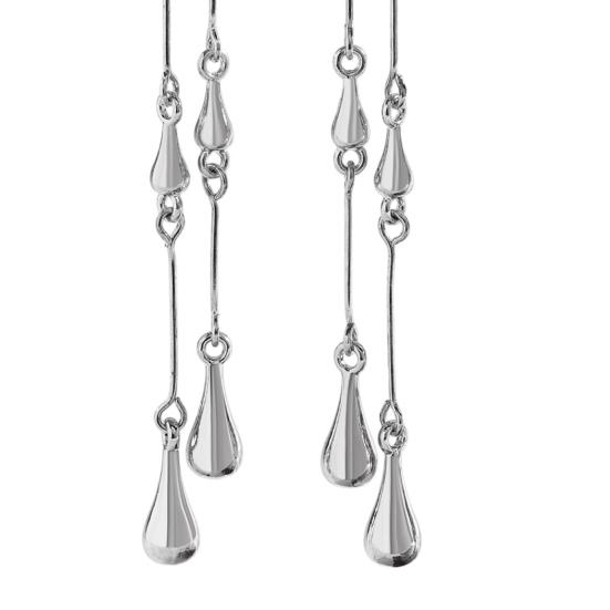 1 Paar Lange Ohrringe Wassertropfen Quaste Leichte Flexible Kette Ohrringe für Damen Verlängerndes Design Leichte Alltagsohrringe