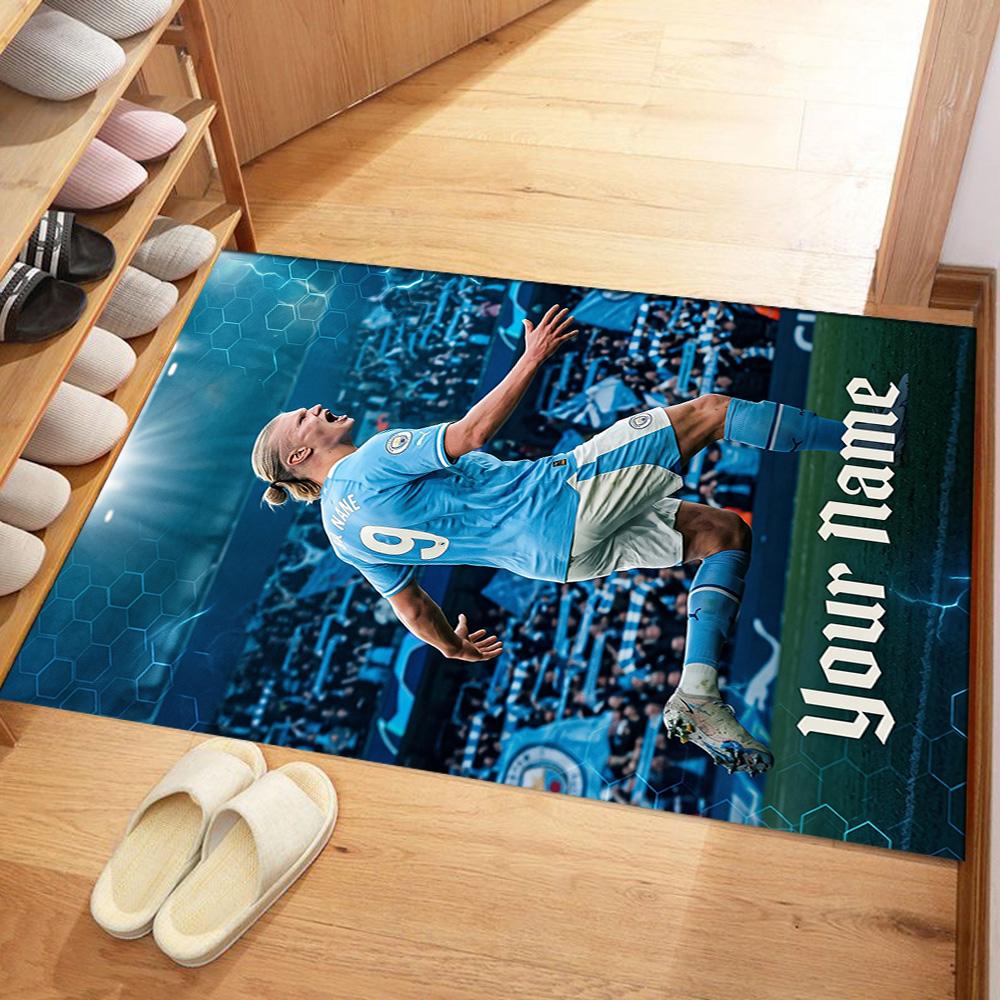 Haaland Personalized Text Carpet Perfect For Bedrooms Kitchen Outdoor Foyer Antislip Carpet Decorate Offices Perfect Gift For Friends Family