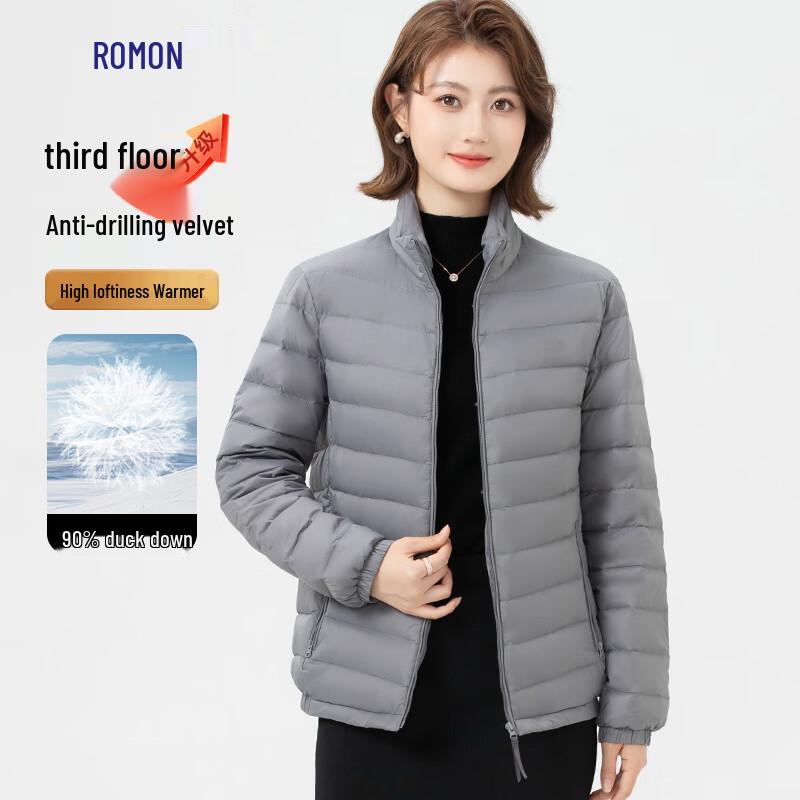

Luomeng Women s Lightweight 90% Duck Down Stand Collar Short Jacket 4XL