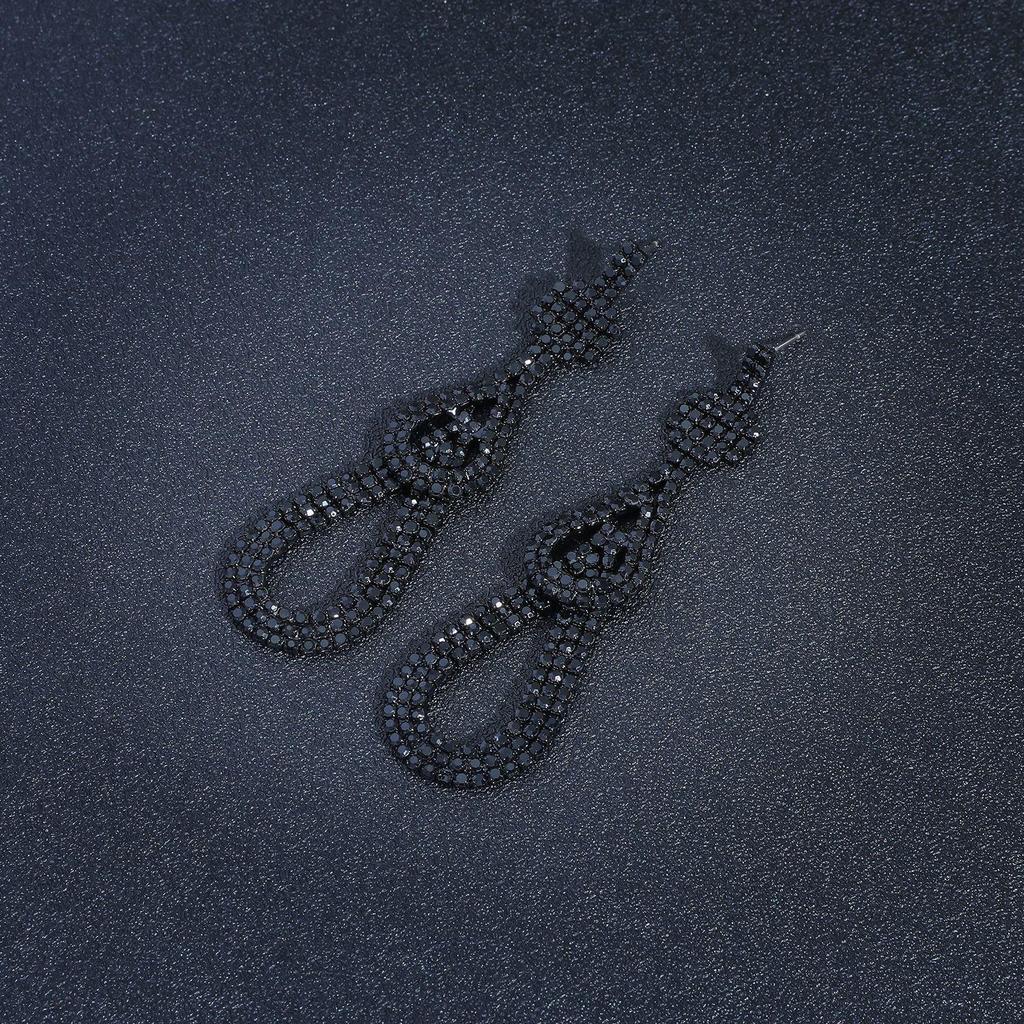 Boho Rhinestone Geometric Tassel Earrings
