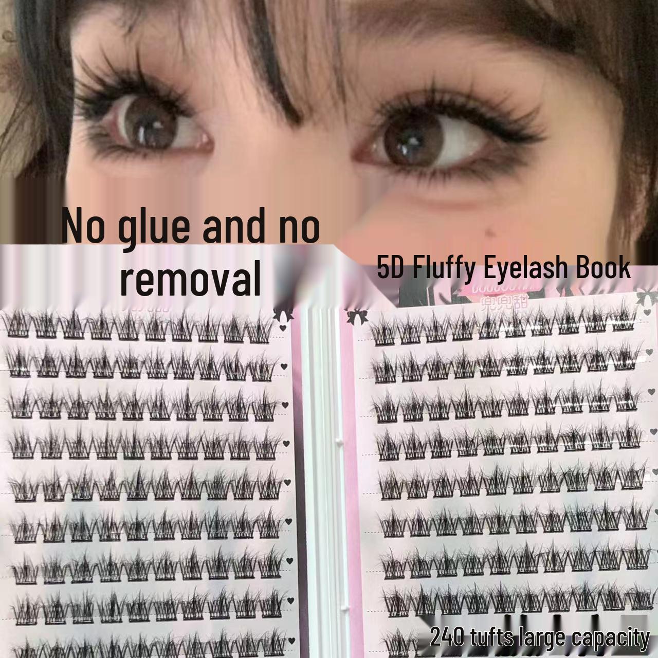 

Doudou Sweet 5D Fluffy Eyelash Book: Natural Baby Curl, 240 Glue-Free Clusters