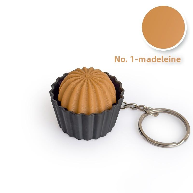 Printed Simulation Dessert Cute Buttons, Decompression Pendant, Pressing Keychain, Creative Keyboard, Click Sound, Decompression.