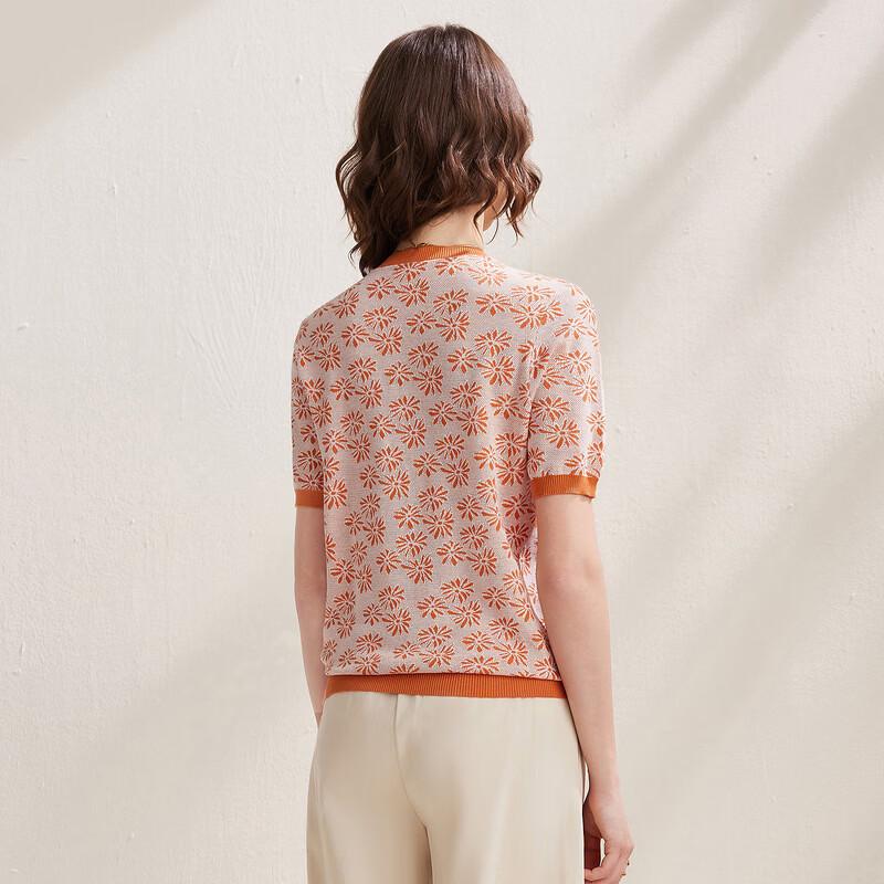 Zhao Jun 2026 Spring/Summer Mulberry Silk Blend Jacquard Knit T-shirt