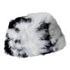 Winter Keep Warm Plush Bucket Hat Ladies Windproof Commute Camping Mongolian Hat Color Matching Hat for Girlfriend  Black and White