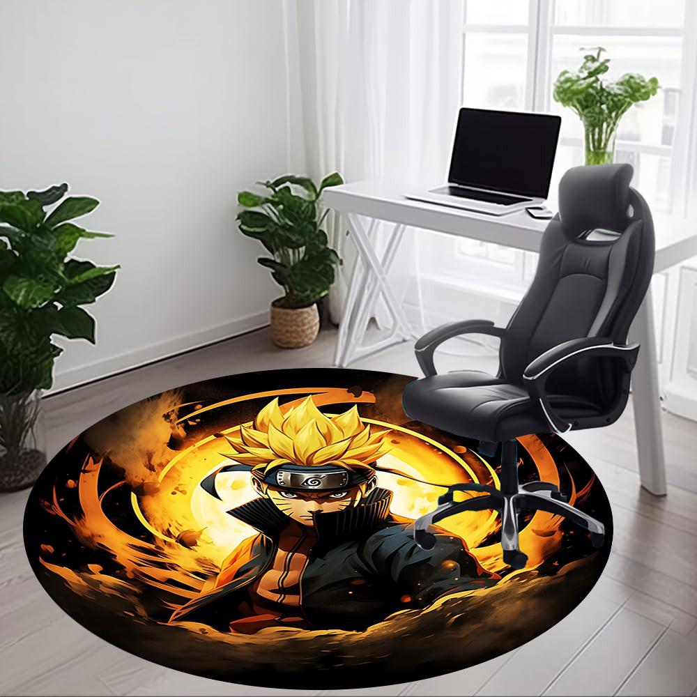 1 Stück Naruto Stuhlteppich für das Büro, rutschfest, maschinenwaschbarer Teppich für das Büro, Raum-Urlaubsdekoration für Weihnachten, Geburtstag, Polyester