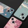 Japan Sunset Scenery Luxury Phone Case For iPhone 13 15 14 12 11 Pro MAX XR X SE XS 7 8 Plus Silicone Black Protection Cover