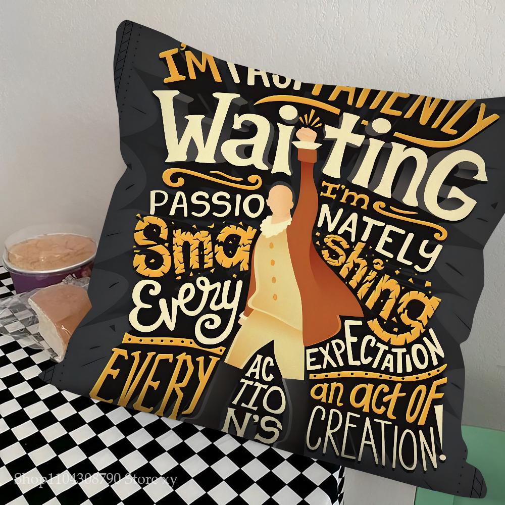 American Musical Hamilton Pillow Case Square Pillow Bedroom Sofa Leisure Comfort Cushion Car Living Room Home Decoration
