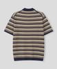 BLACK MOMENT Retro Striped Collared Knit Polo [Lime Mix]