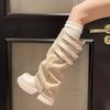 Long tube boots for women in autumn and winter 2026  new thick soled stacked pants boots sweet and cool style high tube knight