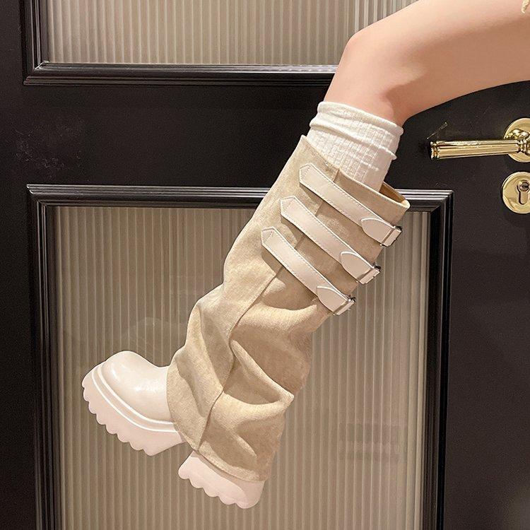 Long tube boots for women in autumn and winter 2026  new thick soled stacked pants boots sweet and cool style high tube knight