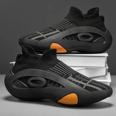 Neuankömmling Schwarz Grün Sommer Sneaker für Herren Atmungsaktive Socken Lässige Sportschuhe Herren Trainer Plateau Designer Sneaker Herren