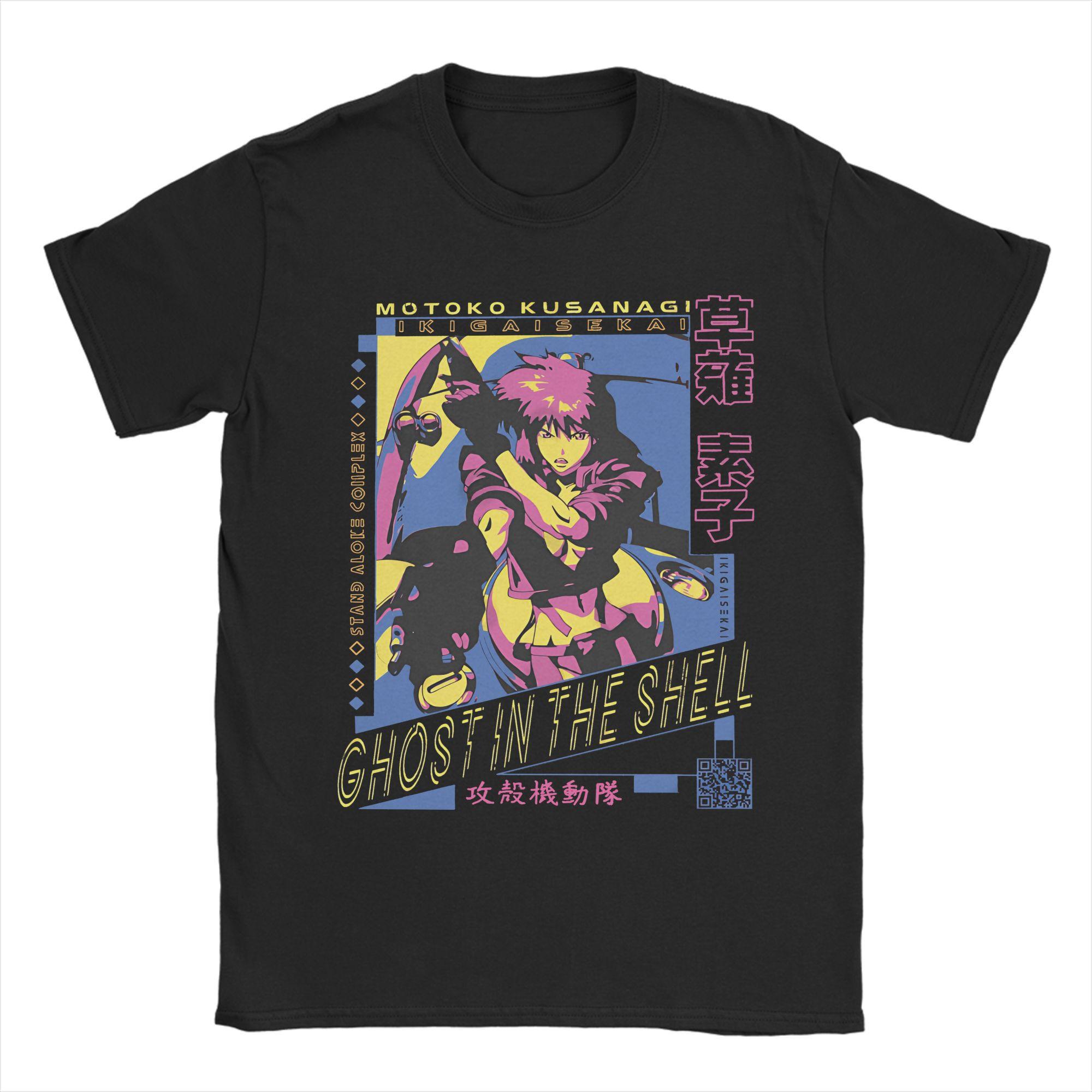 

Ghost in the Shell Cotton T-Shirt For Men Beach Funny T-Shirts O Neck Fashion Tees Oversized Pattern Tops L