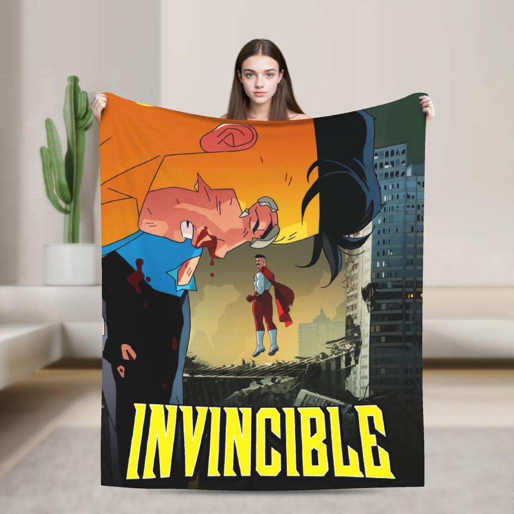 Invincible Omni Man Blanket  Warm Comfortable Plush Bedding Throws For Bedroom Travel Office Flannel Bedspread Bed Cover