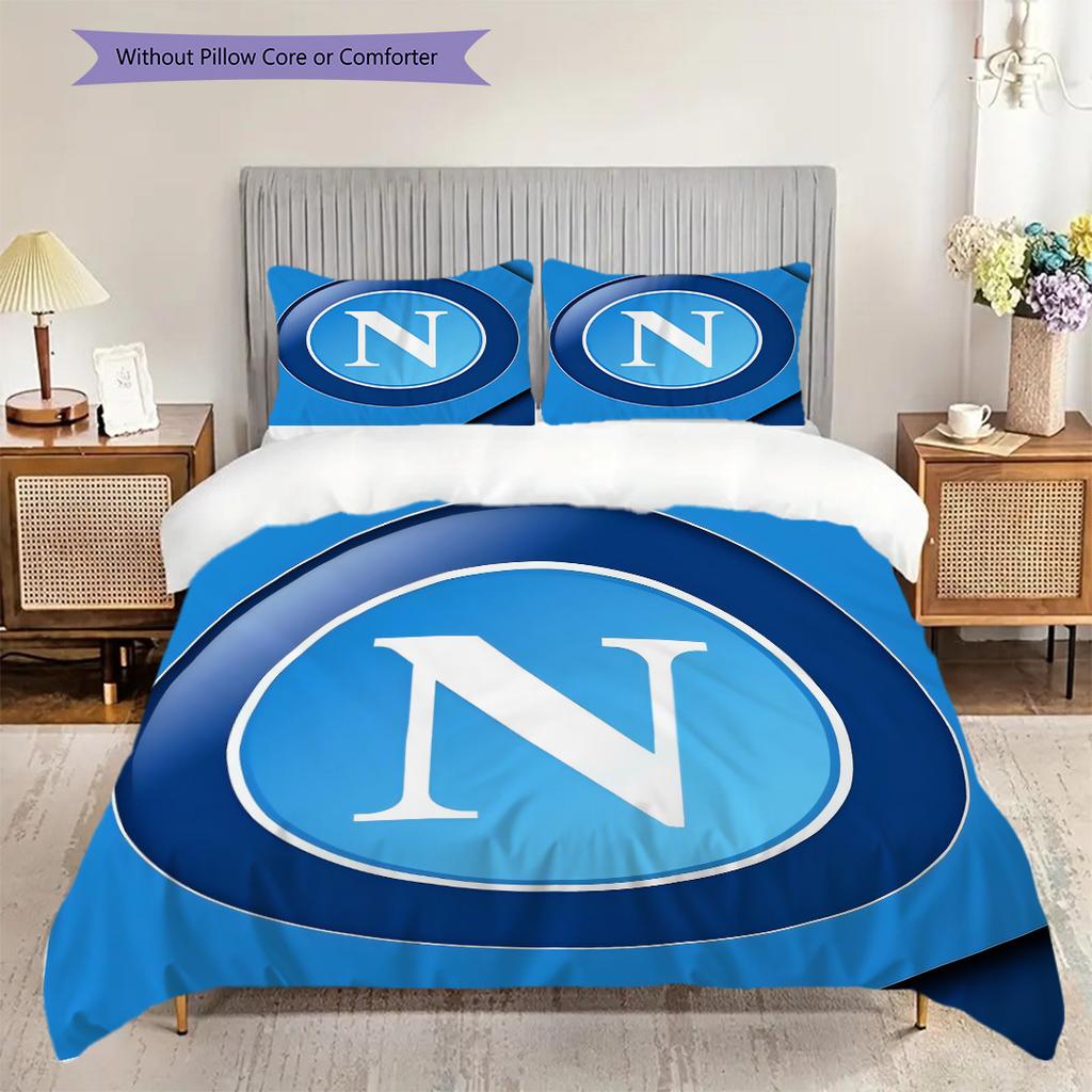 Set Copripiumino Trapuntato con Fantasia SSC Napoli Federa Decorazione per la Casa Regalo di Compleanno (1 * copripiumino + 2 * federa, senza nucleo)