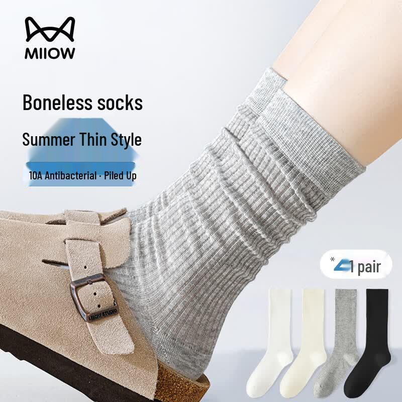 Maoren Women s Breathable Mesh Mid-Calf Socks, 4-Pack One Size