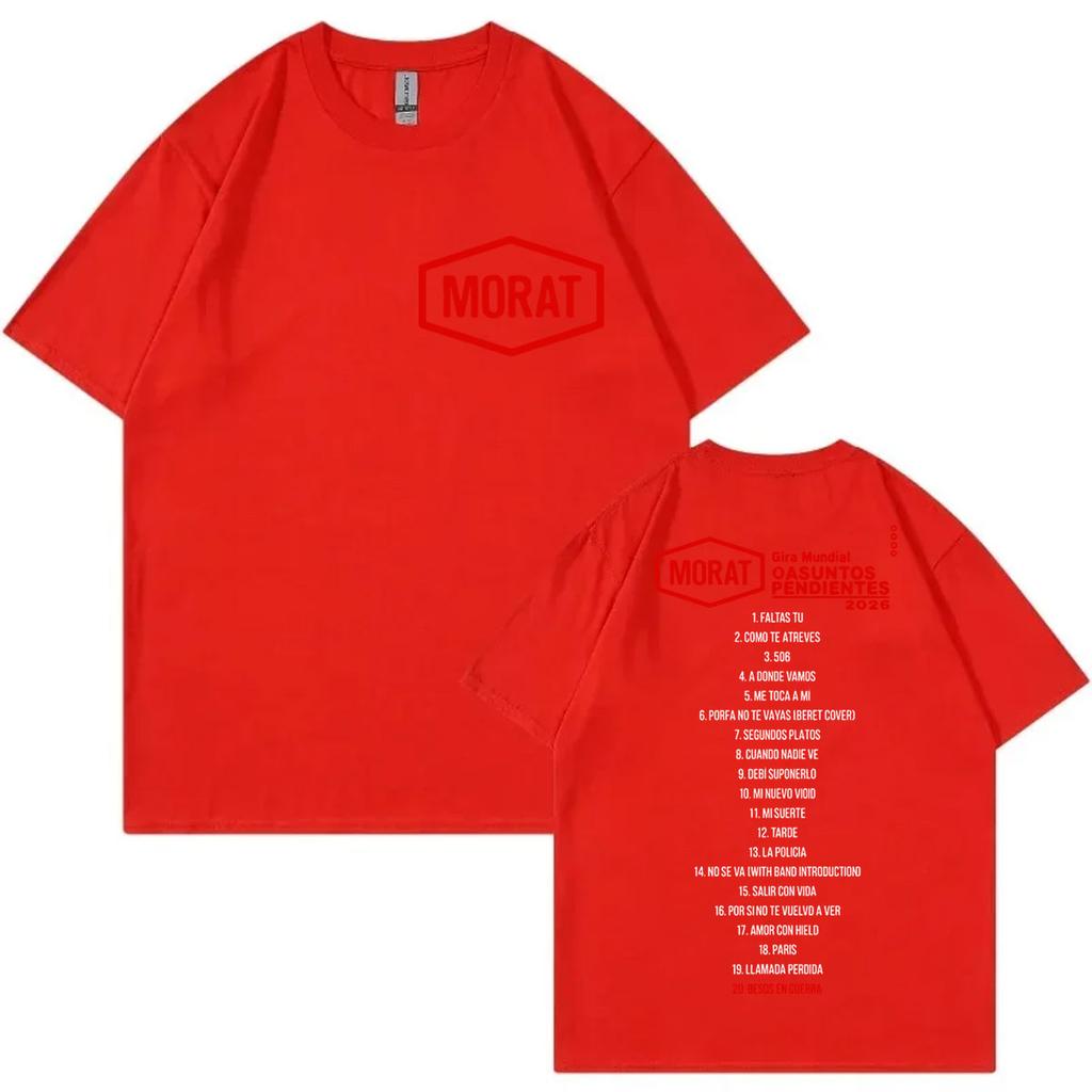 Colombia Band Morat World Tour 2025 Tshirts Unisex Unisex Clothing Fashion Hip Hop Tshirt High Quality Cotton Short Sleeve T Shirt