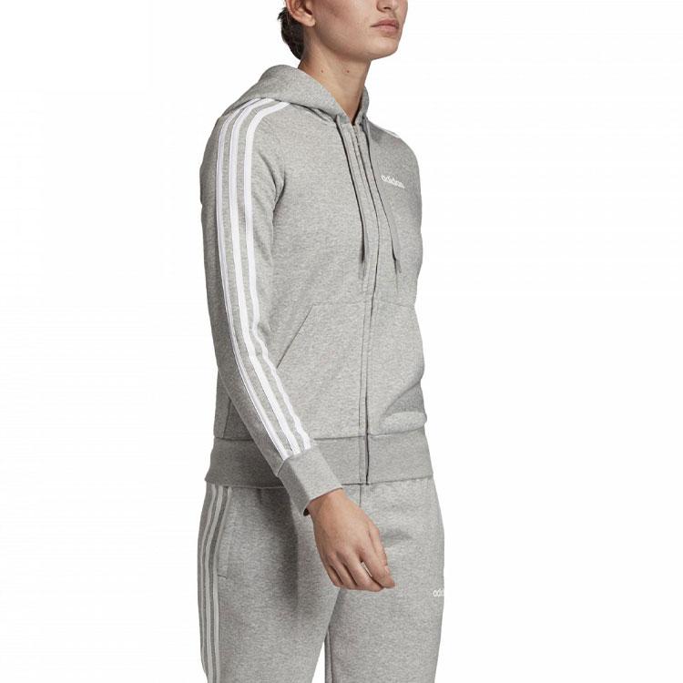 Adidas Sweatshirts Women's Gray Hooded Moderate Cardigan EI0683