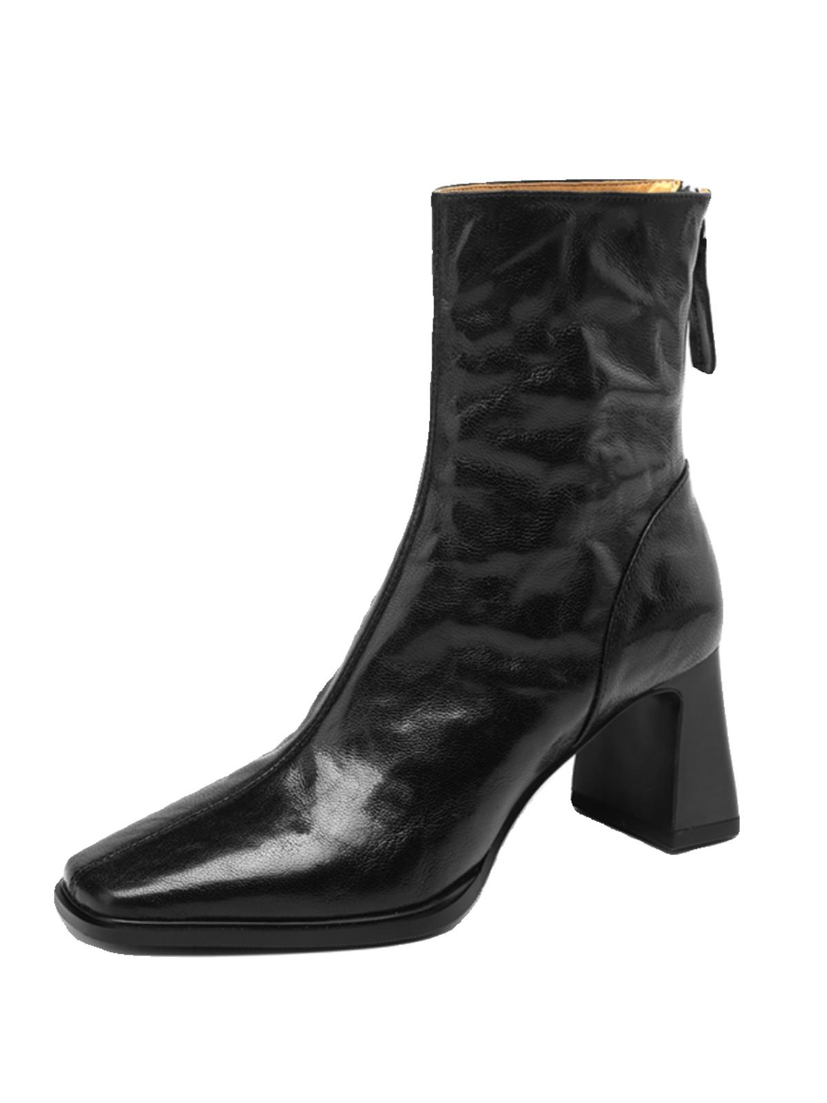 

Fashion Vintage Handmade Ankle Boots Fashion 2024 Winter New Women s Boots High Heel Rear Zipper Banquet Elegant Shoes 35 чёрный