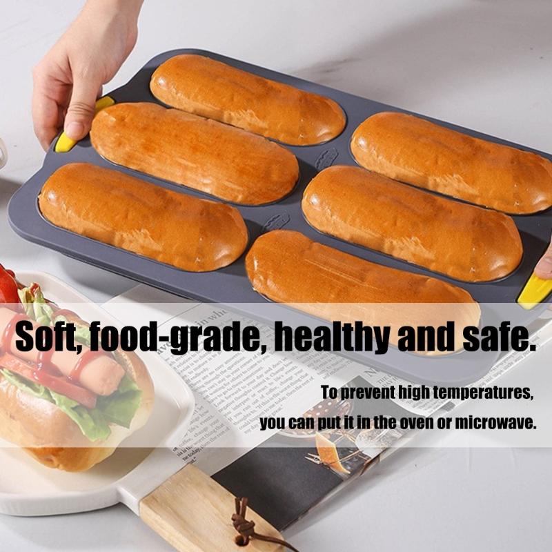 Durable 6 Unit Silicone Cake And Hot Dog Molds Dishwasher Safe Durable Kitchen Bakewares For Hassle Release Cleaning