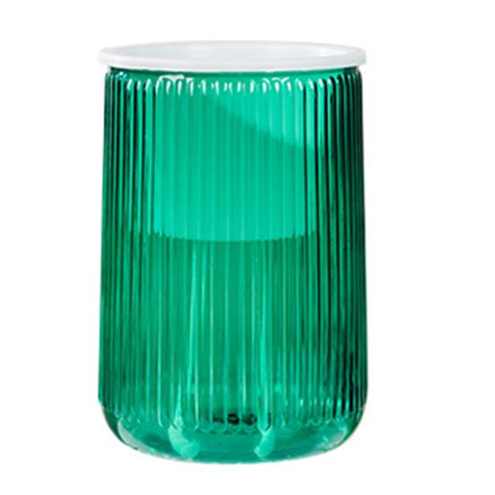 

Self Watering Plant Pot Clear Plastic Flower Pot with Wick Ropes Water Reservoir Vertical Stripes Design Modern Indoor Planter for Pothos Anthurium