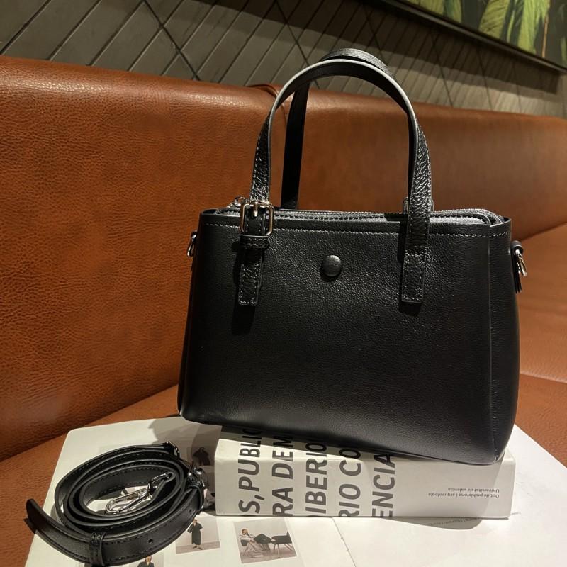 

First Layer Cowhide Natural Drop Women s Handbag Simple Leather Crossbody Bag Fashionable Small Square чёрный
