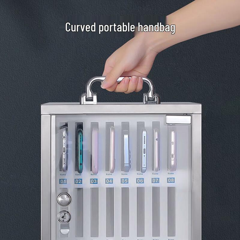 Portable Transparent Stainless Steel Mobile Phone Storage Cabinet