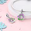 Charm Genuine Copper Tulip Butterfly Chameleon Pendant Piece Bead Elements Suitable For Authentic Bracelet Style For Women Jewelry Creation Present